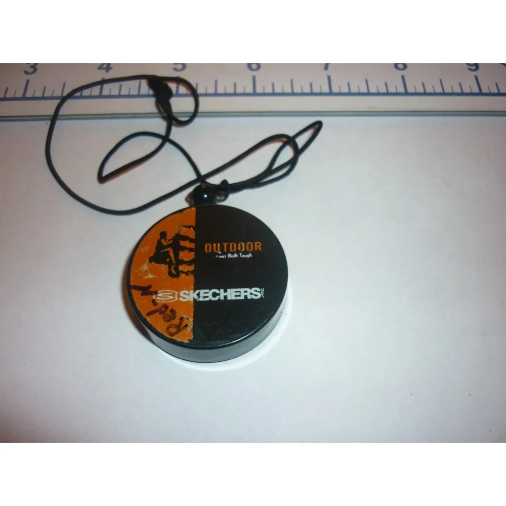 Vintage Skechers Outdoor Built Tough Compass Necklace Black Orange Y2K Accessory